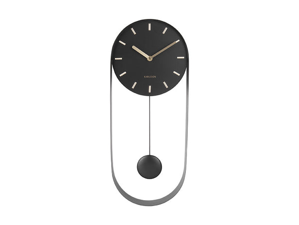 Wandklok Pendulum Charm zwart