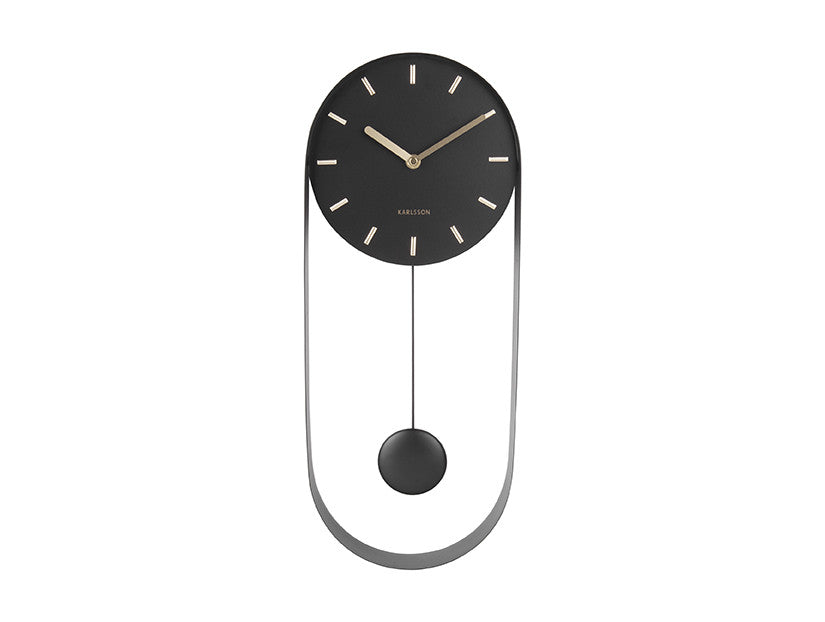 Wandklok Pendulum Charm zwart