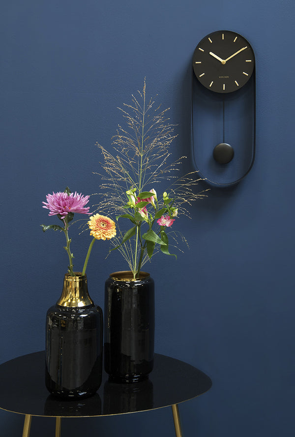 Wandklok Pendulum Charm zwart