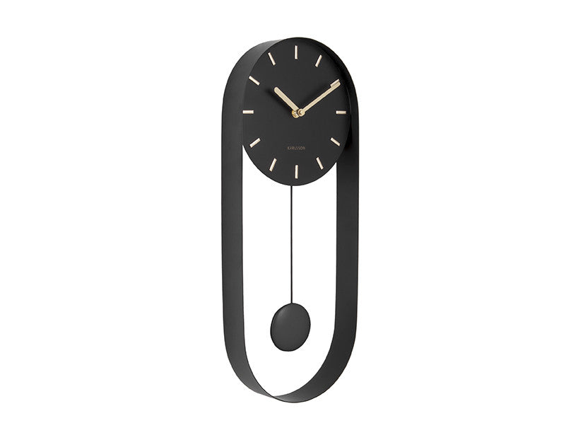 Wandklok Pendulum Charm zwart