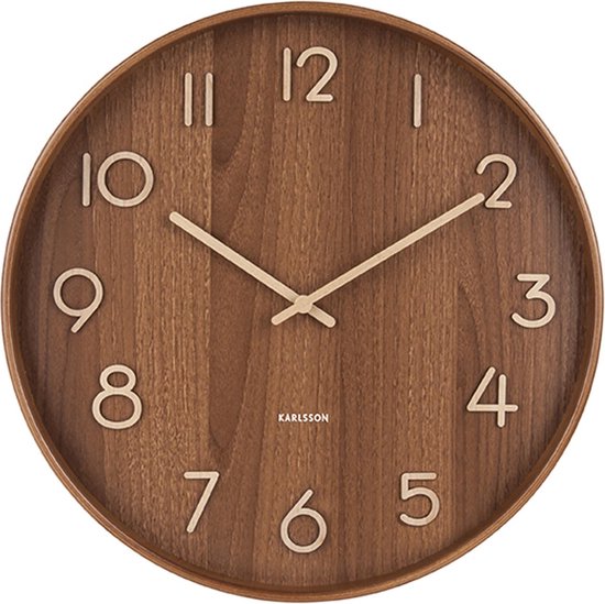 Wandklok Pure M donker hout