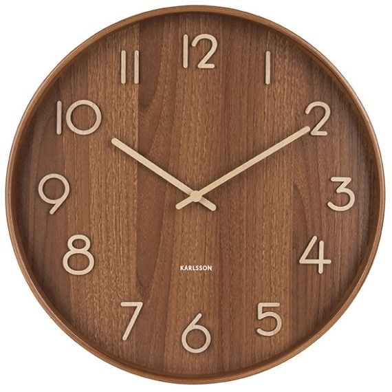 Wall clock Pure large dark basswood