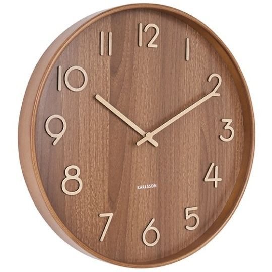 Wall clock Pure large dark basswood
