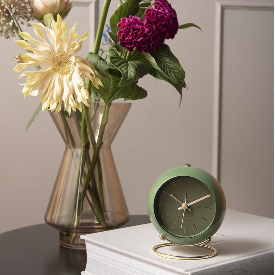 Alarm clock Globe moss green, Des.Armando Breeveld