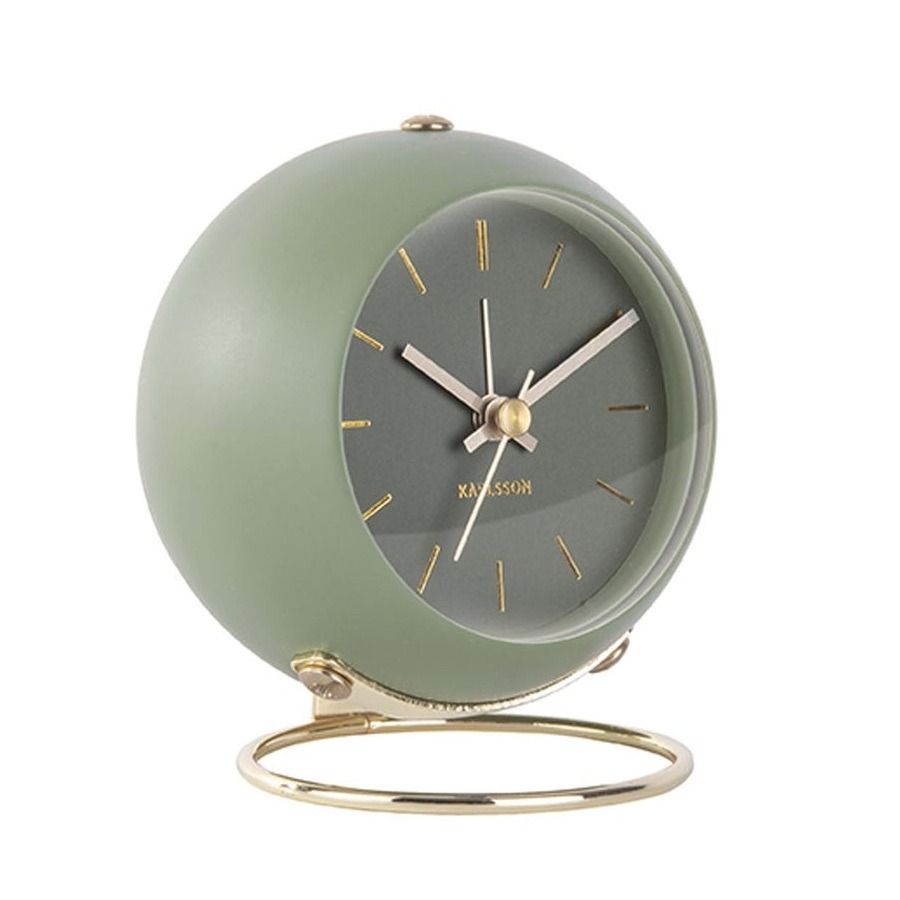 Alarm clock Globe moss green, Des.Armando Breeveld