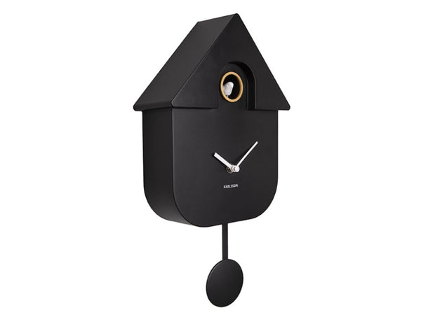 Wandklok Modern Cuckoo zwart