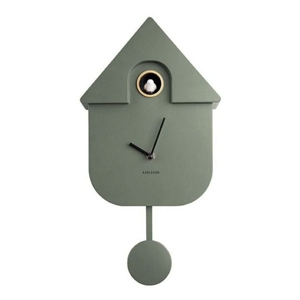 Wall clock Modern Cuckoo ABS jungle green