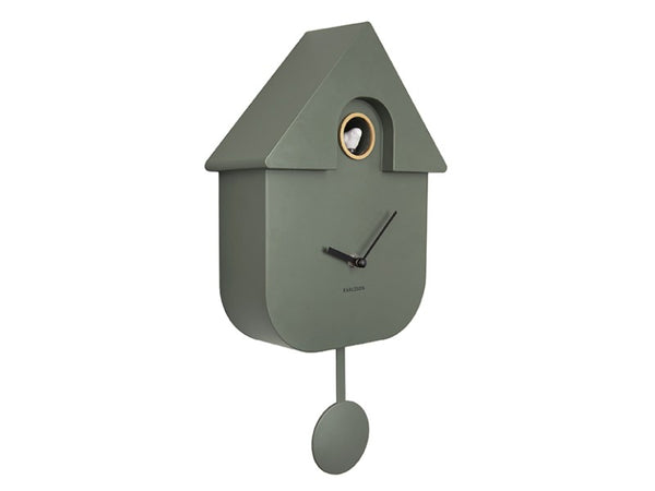Wandklok Modern Cuckoo donkergroen