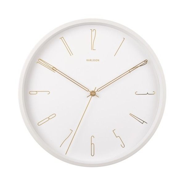 Wall clock Belle Numbers metal white