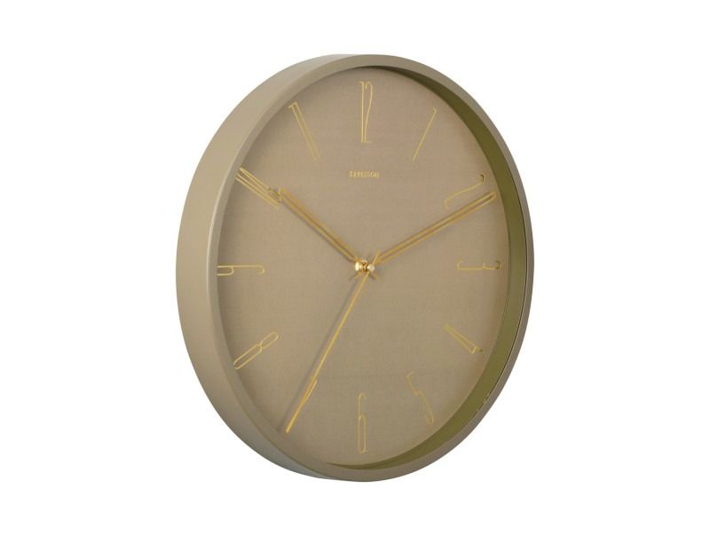 Wall clock Belle Numbers metal moss green