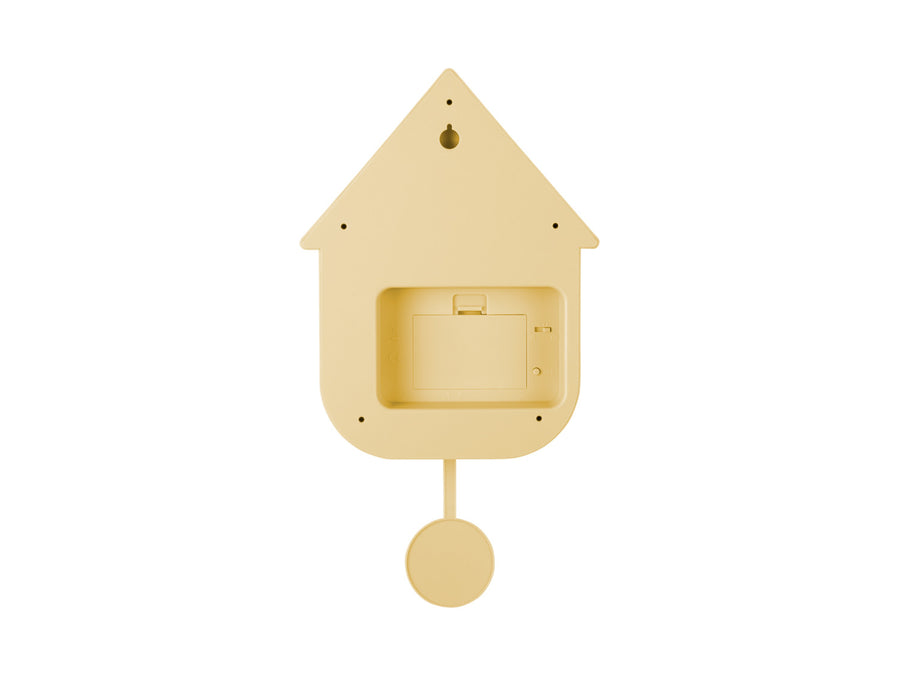 Wandklok Modern Cuckoo lichtgeel