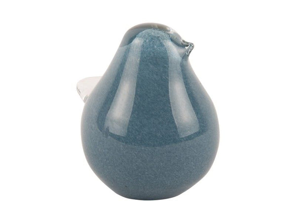 Statue Fat Bird large glass soft blue
