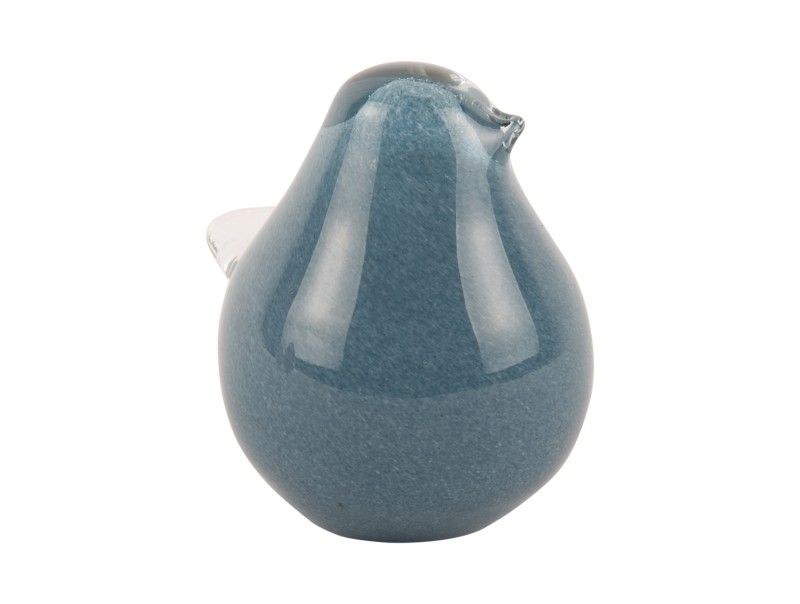 Statue Fat Bird large glass soft blue