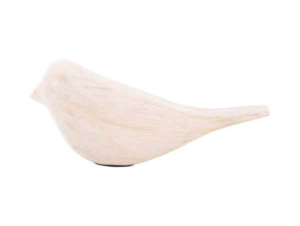 Statue Bird mango wood white wash
