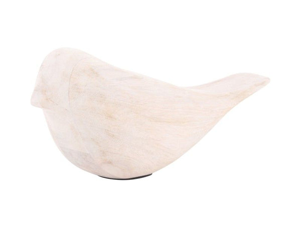 Statue Bird mango wood white wash