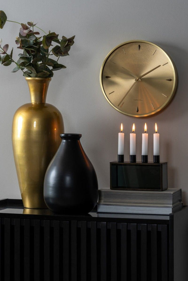 Candle holder Boxed rectangle glass black