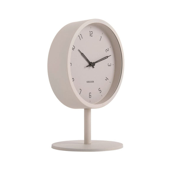 Table clock Stark iron matt warm grey