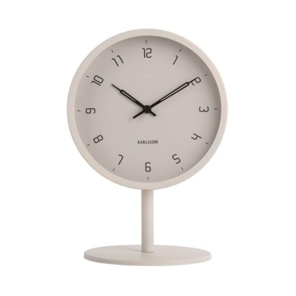 Table clock Stark iron matt warm grey