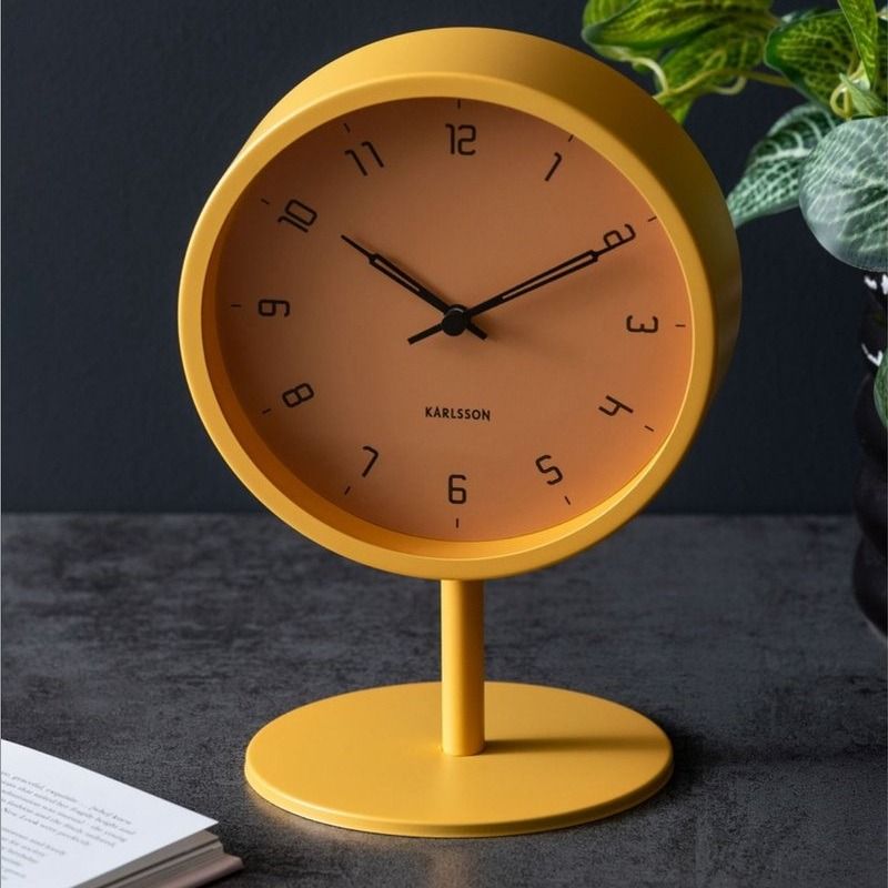 Table clock Stark iron matt honey yellow