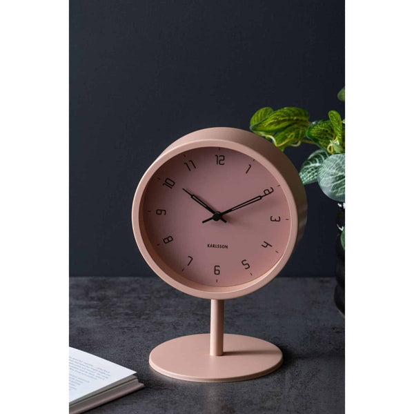 Table clock Stark iron matt faded pink