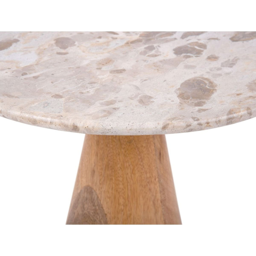 Table Force wide marble brown, mango wood base