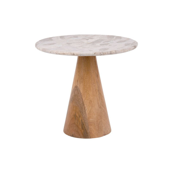 Table Force wide marble brown, mango wood base