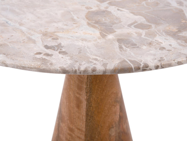 Table Force marble brown, mango wood base