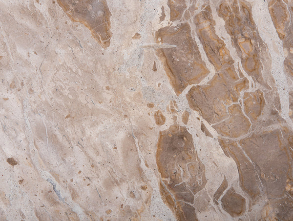 Table Force marble brown, mango wood base