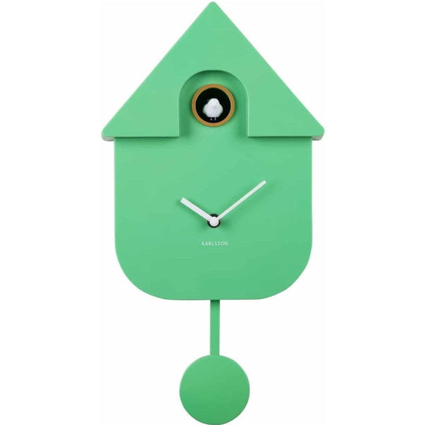 Wall clock Modern Cuckoo ABS bright green