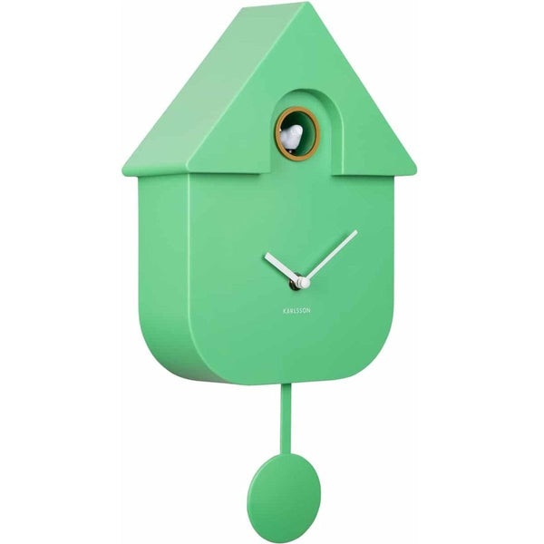 Wall clock Modern Cuckoo ABS bright green