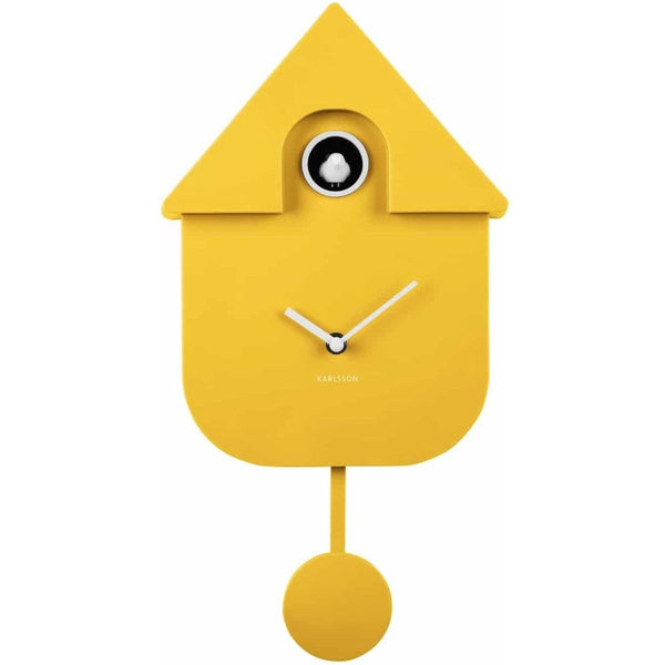Wall clock Modern Cuckoo ABS bright yellow