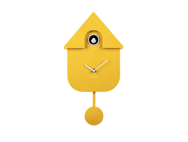 Wandklok Modern Cuckoo geel