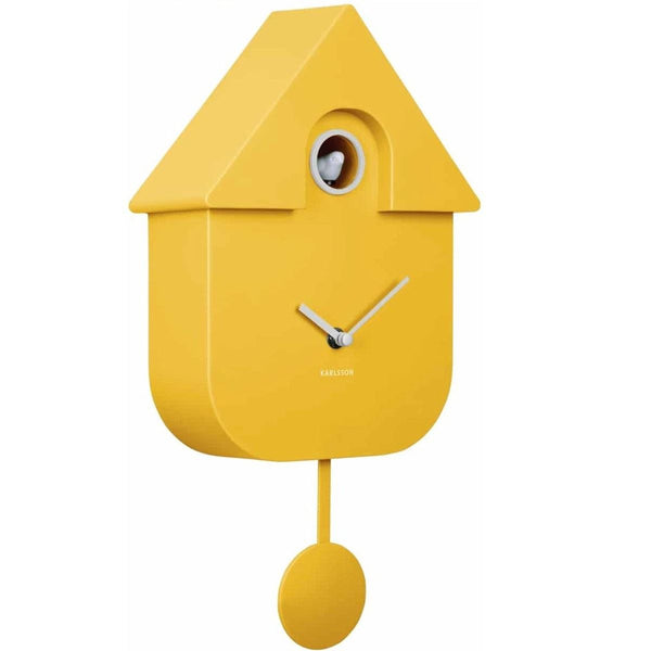 Wall clock Modern Cuckoo ABS bright yellow