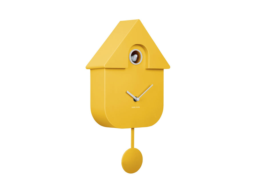 Wandklok Modern Cuckoo geel
