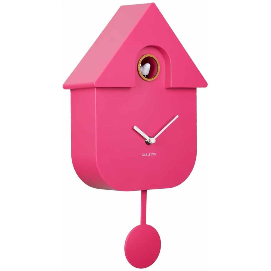 Wall clock Modern Cuckoo ABS bright pink