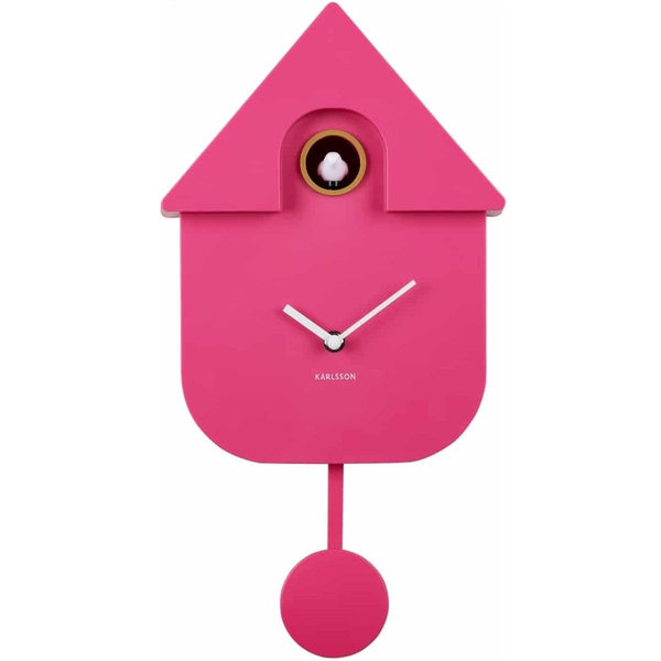 Wall clock Modern Cuckoo ABS bright pink