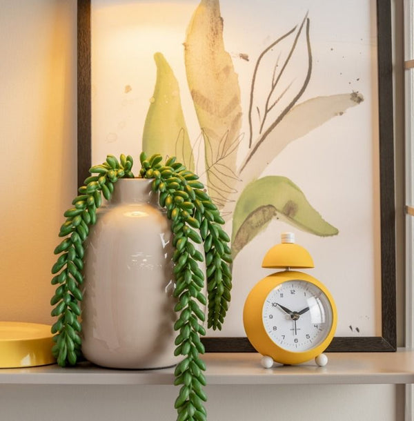 Alarm clock Chaplin iron matt bright yellow