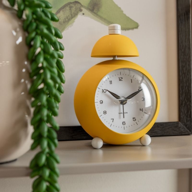 Alarm clock Chaplin iron matt bright yellow