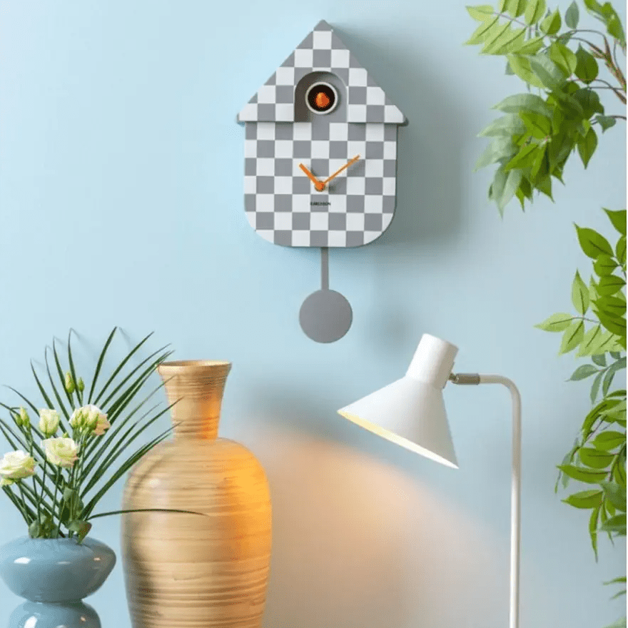 Wall?clock?Modern?Cuckoo?checker?ABS?mouse?grey
