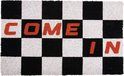 Doormat Come In black & white checker