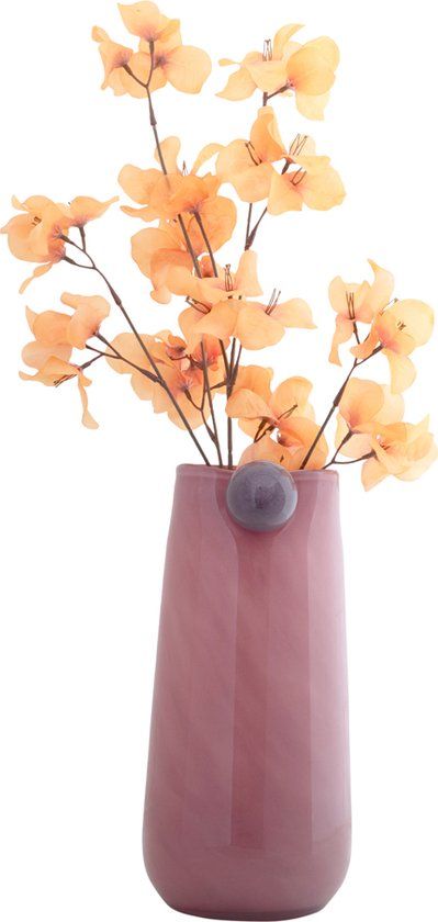 Vase Bolita glass large soft pink w. soft purple