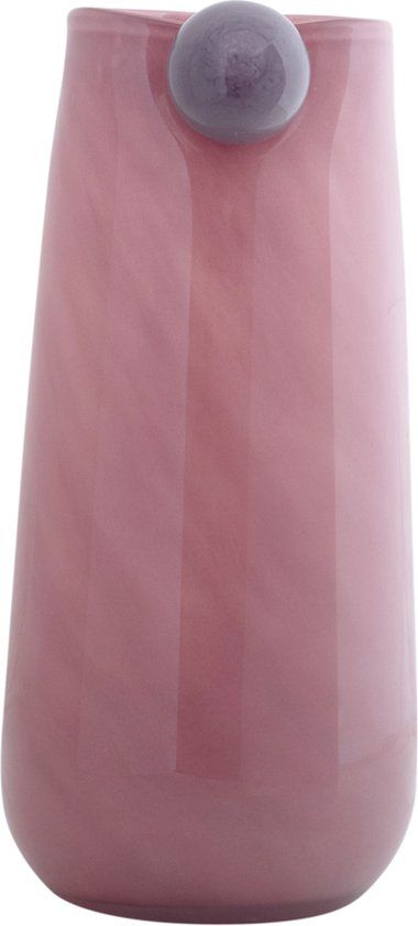 Vase Bolita glass large soft pink w. soft purple