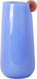 Vase Bolita glass large soft blue w. soft orange