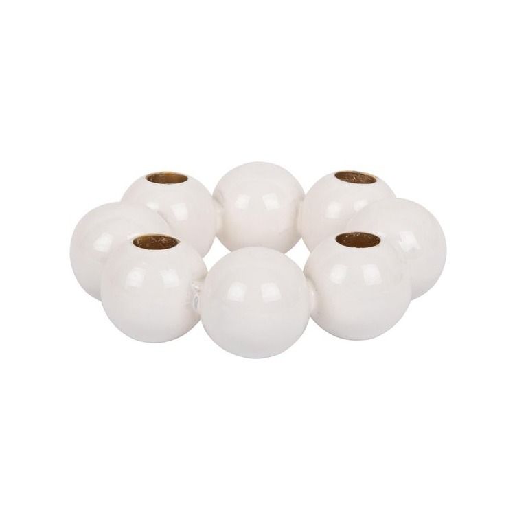 Candle holder Bubbles round enamel white
