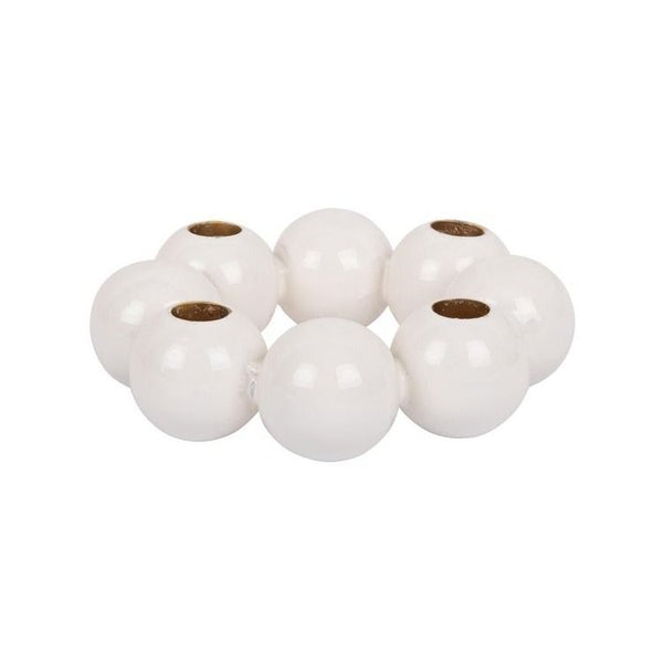 Candle holder Bubbles round enamel white