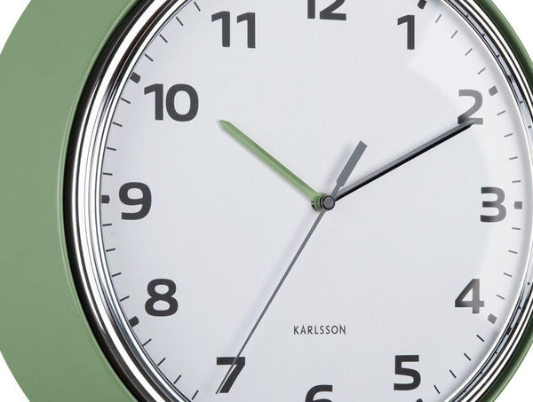 Wall clock Modern Retro jungle green