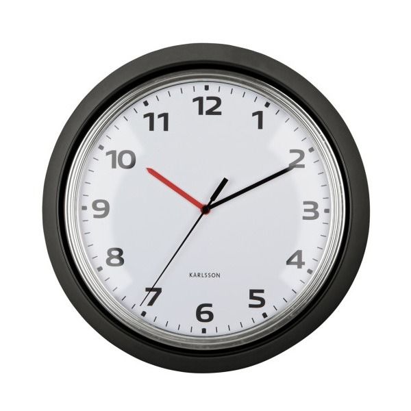Wall clock Modern Retro black