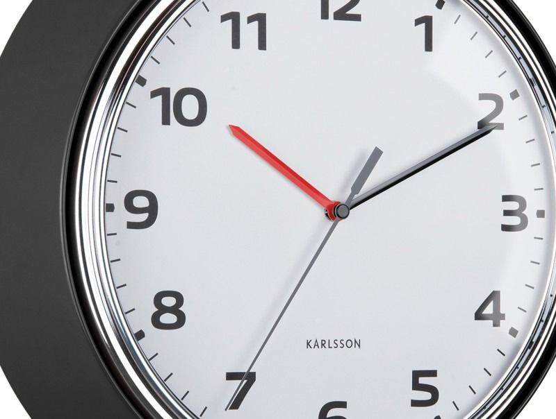 Wall clock Modern Retro black
