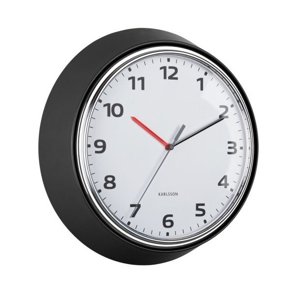 Wall clock Modern Retro black