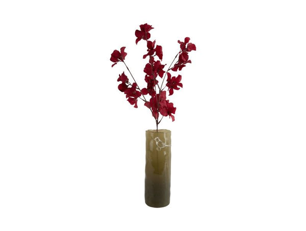 Vase Bird On Branch large army green